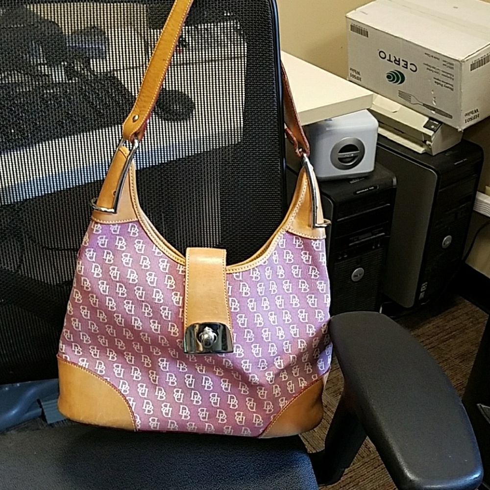 Pink and tan leather Dooney & Bourke purse